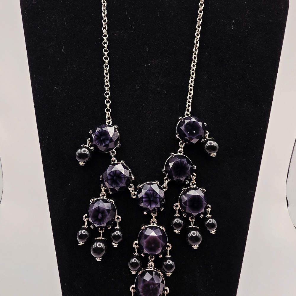 Black and silver tone necklace by NY